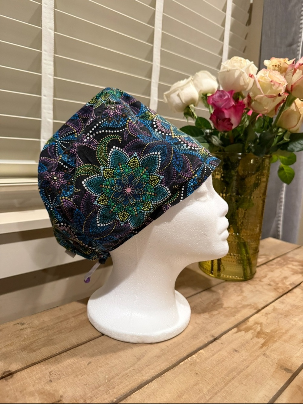 Colorful Mandala Print Surgical Scrub Cap